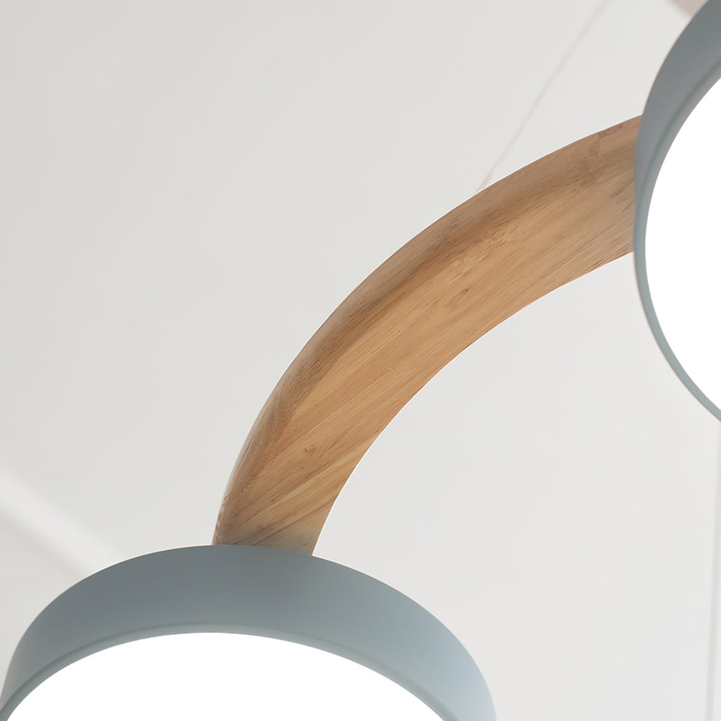 Sienna Bird Circular Chandelier — Wood Frame, Handcrafted Birds, Nature-Inspired LED Light