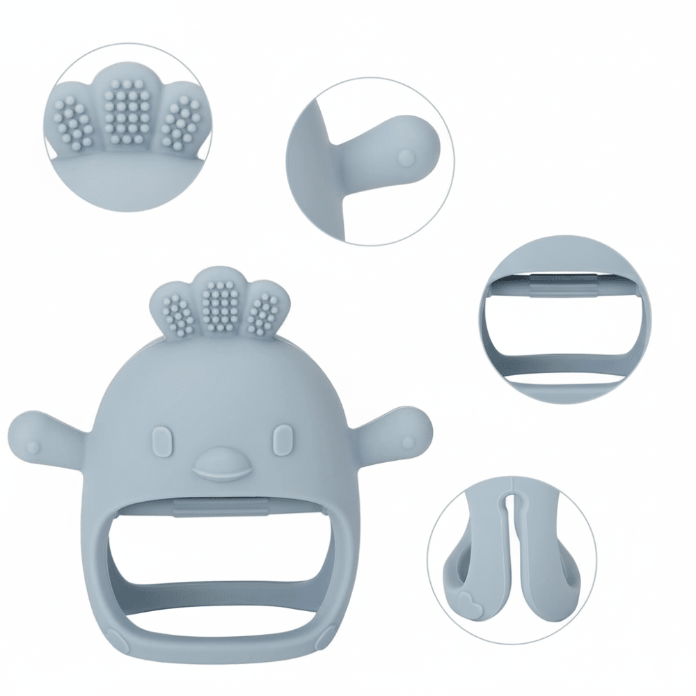 Baby Teething Mitten Silicone Chew Glove Soothing Sore Gums | Meowbutter