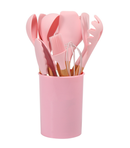 Set di 12 utensili da cucina in silicone resistenti al calore