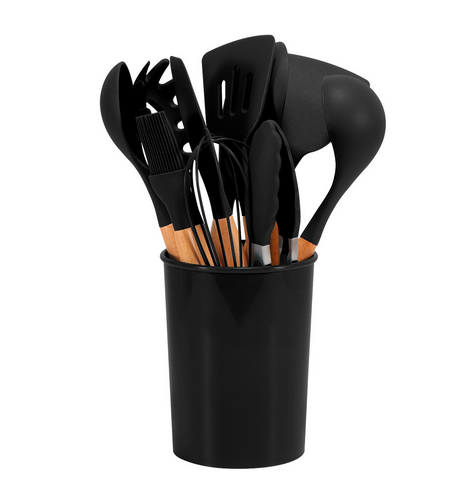 Set di 12 utensili da cucina in silicone resistenti al calore