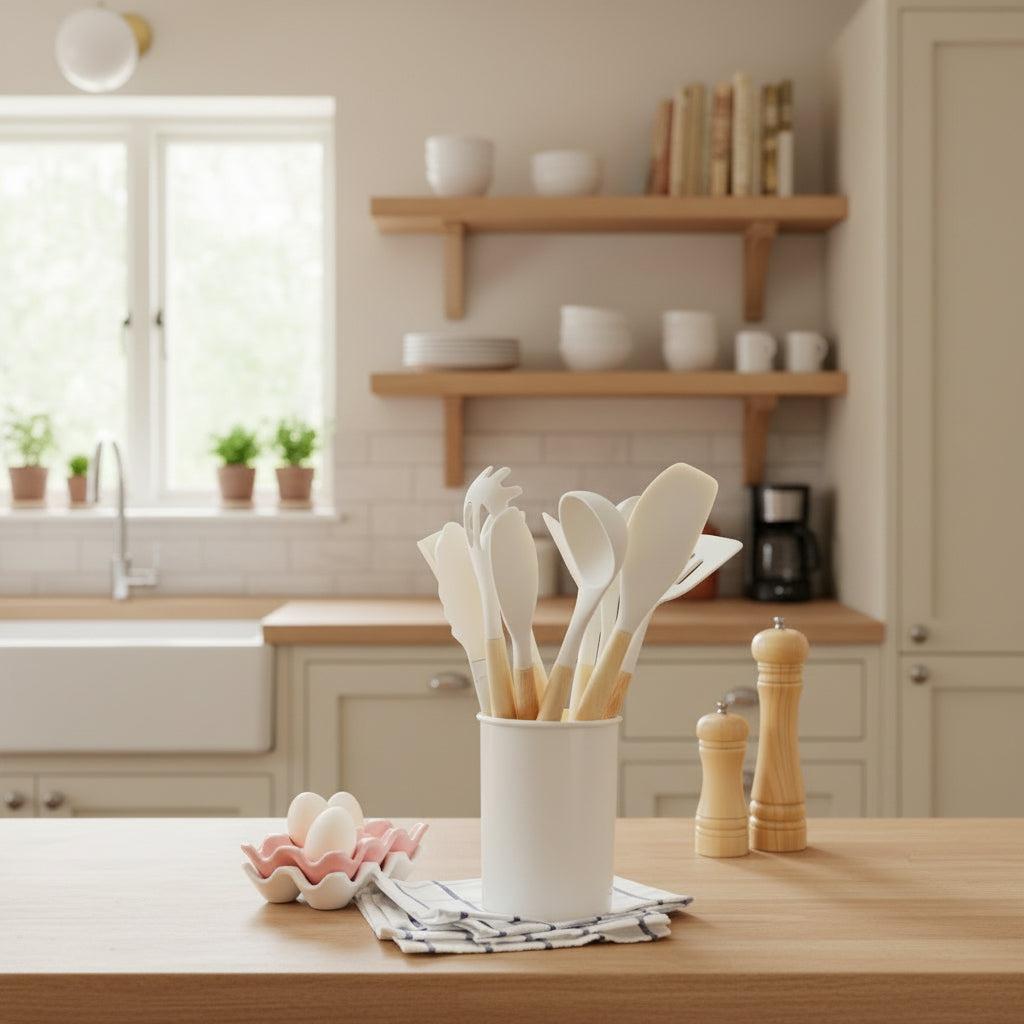 Set di 12 utensili da cucina in silicone resistenti al calore