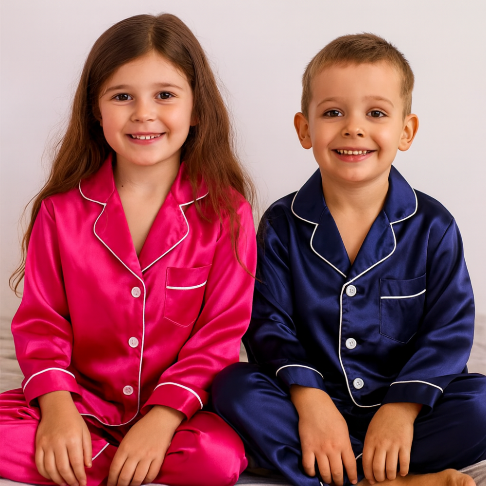 Kids Button-Top Sleepwear Set — Coordinating Top and Bottoms