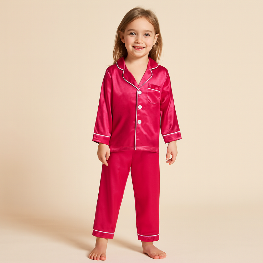 Kids Button-Top Sleepwear Set — Coordinating Top and Bottoms