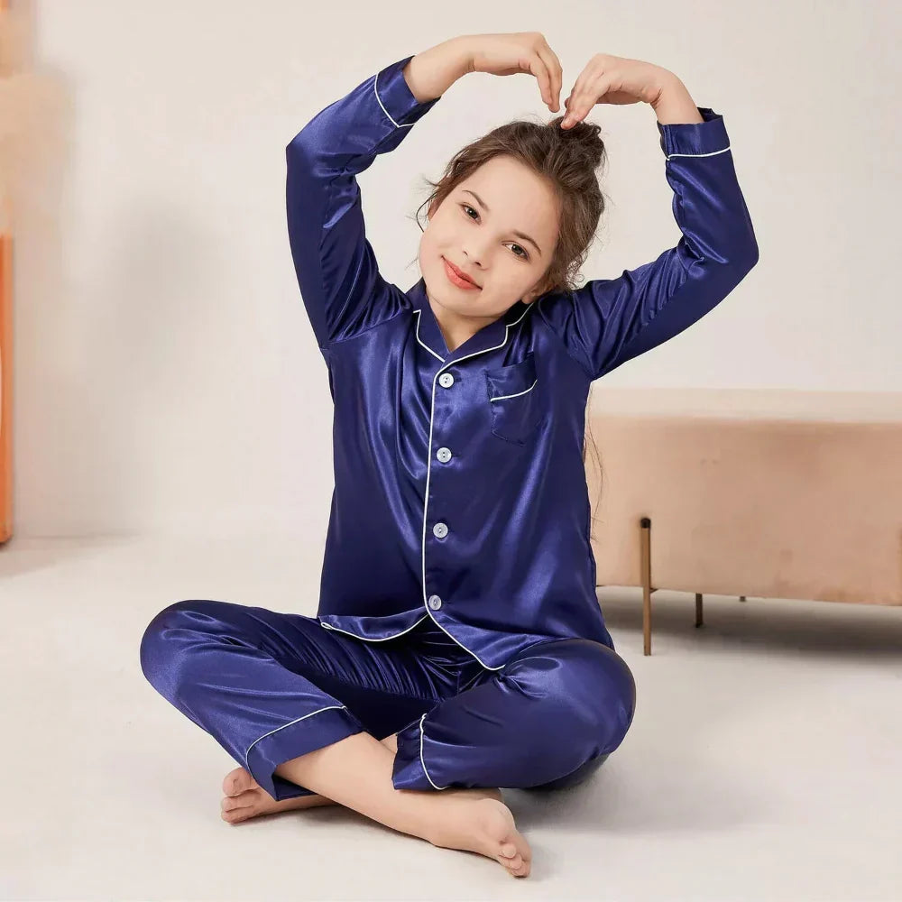 Kids Button-Top Sleepwear Set — Coordinating Top and Bottoms