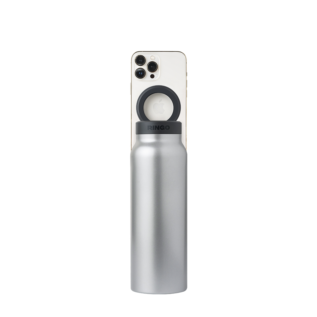 Water Bottle With Magnetic Lid And Phone Holder On The Go