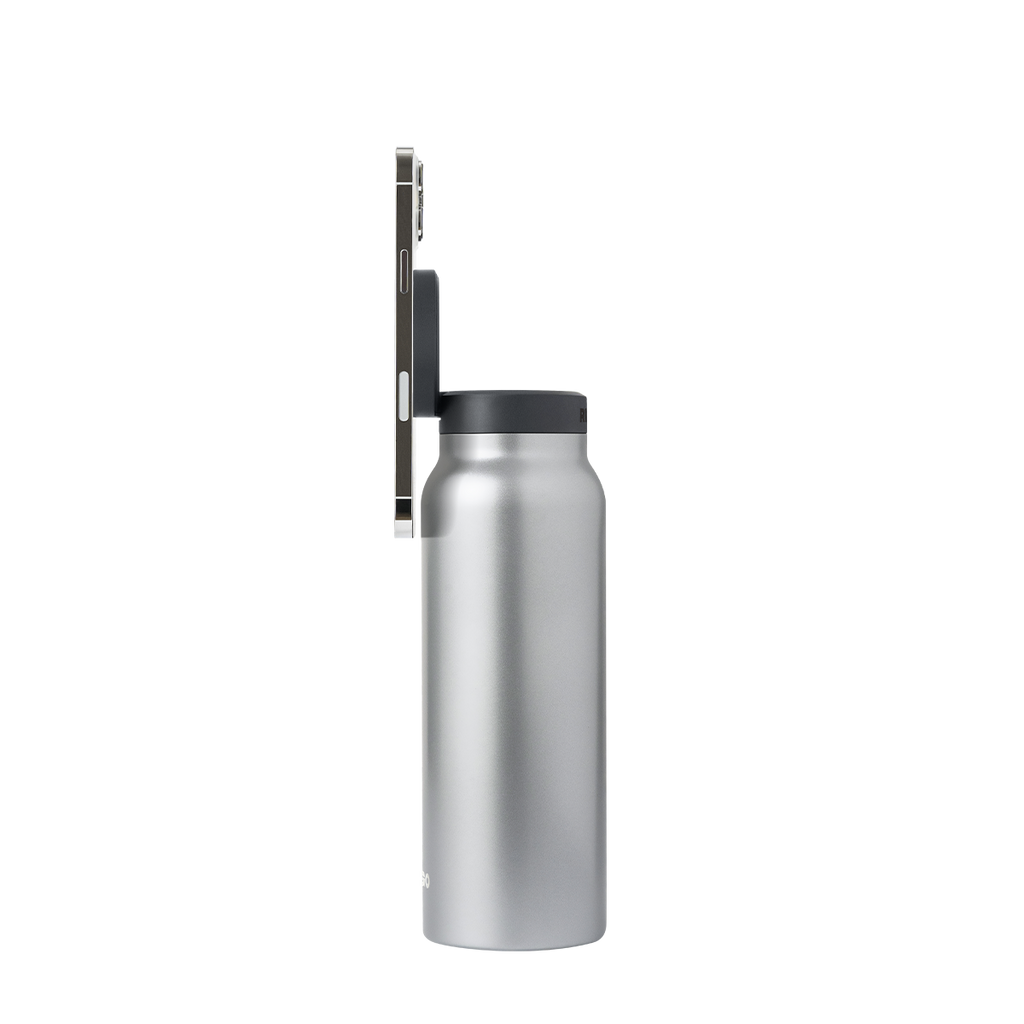 Water Bottle With Magnetic Lid And Phone Holder On The Go