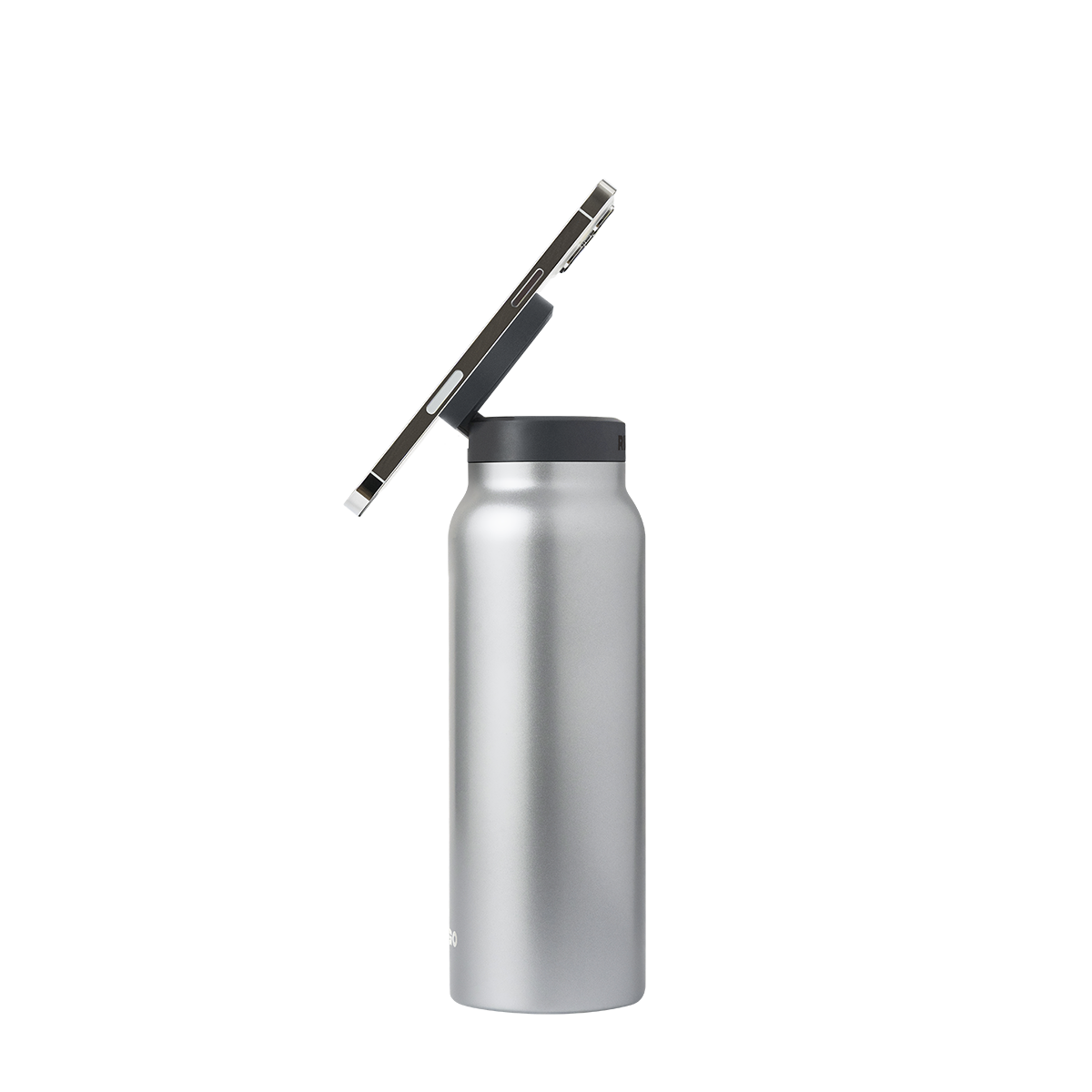 Water Bottle With Magnetic Lid And Phone Holder On The Go