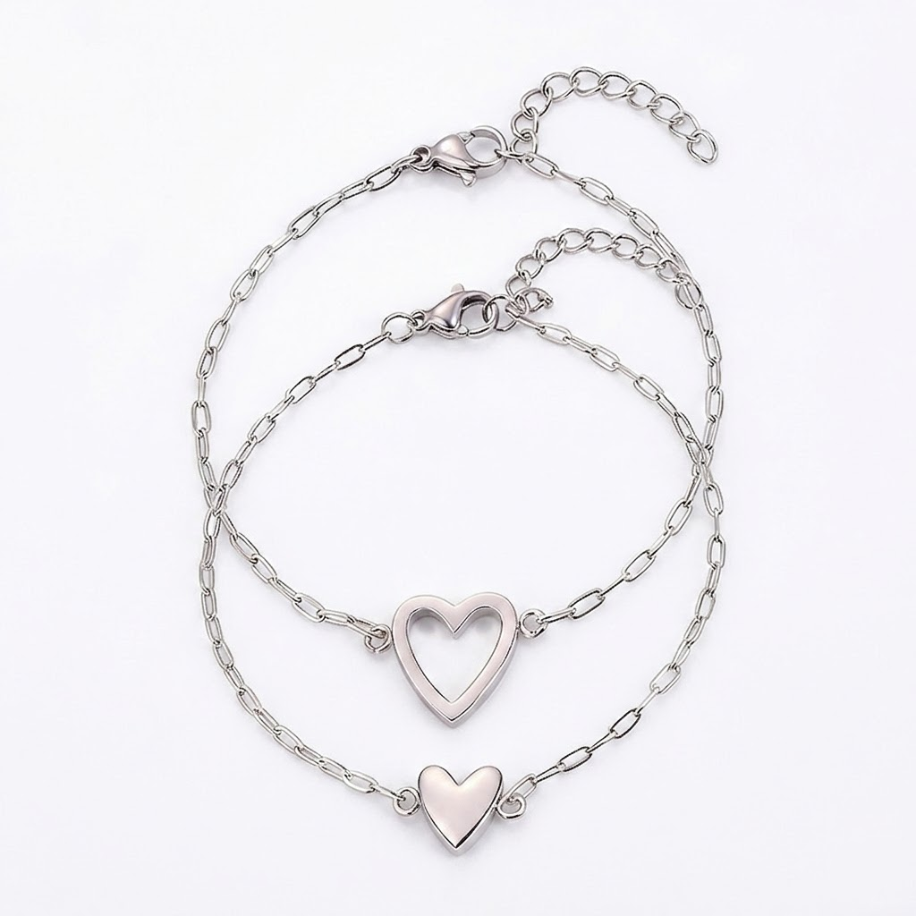 Bracelet Adjustable Heart Chain Matching Couple Jewelry | Meowbutter