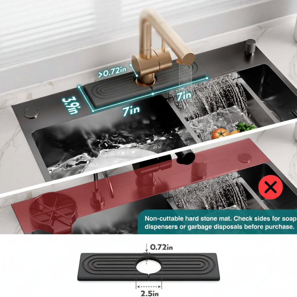 Sink Mat Diatomite Stone Faucet Drying Tray Kitchen Counter | Meowbutter