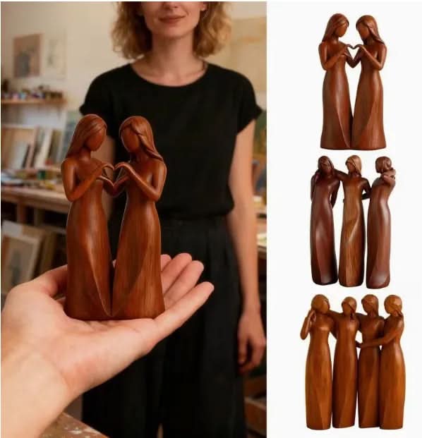 Elegante scultura dell’amicizia in resina | meowbutter