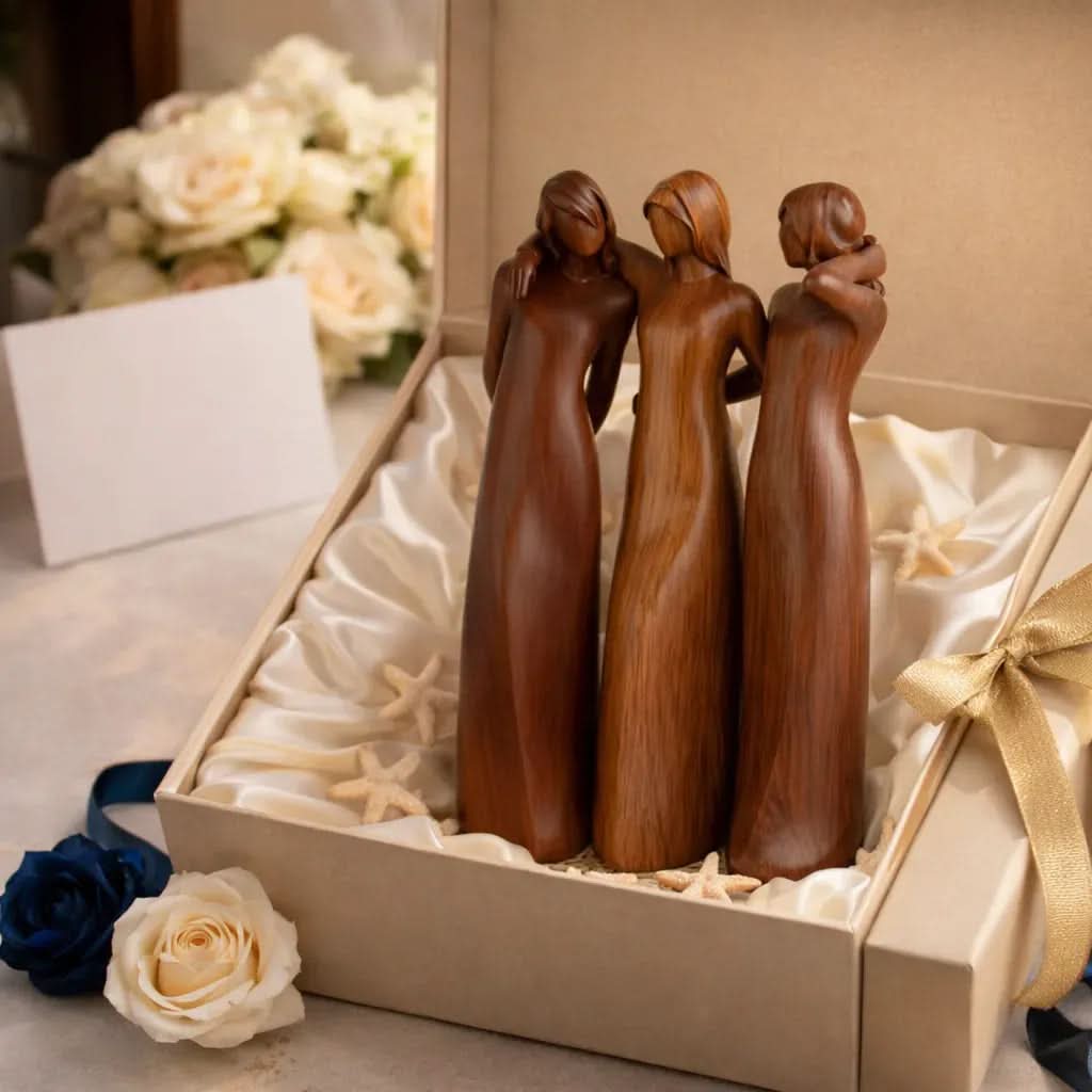 Elegante scultura dell’amicizia in resina | meowbutter