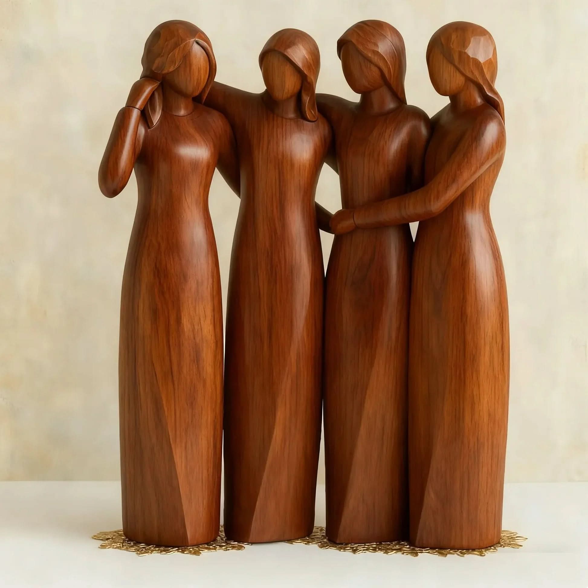 Elegante scultura dell’amicizia in resina | meowbutter