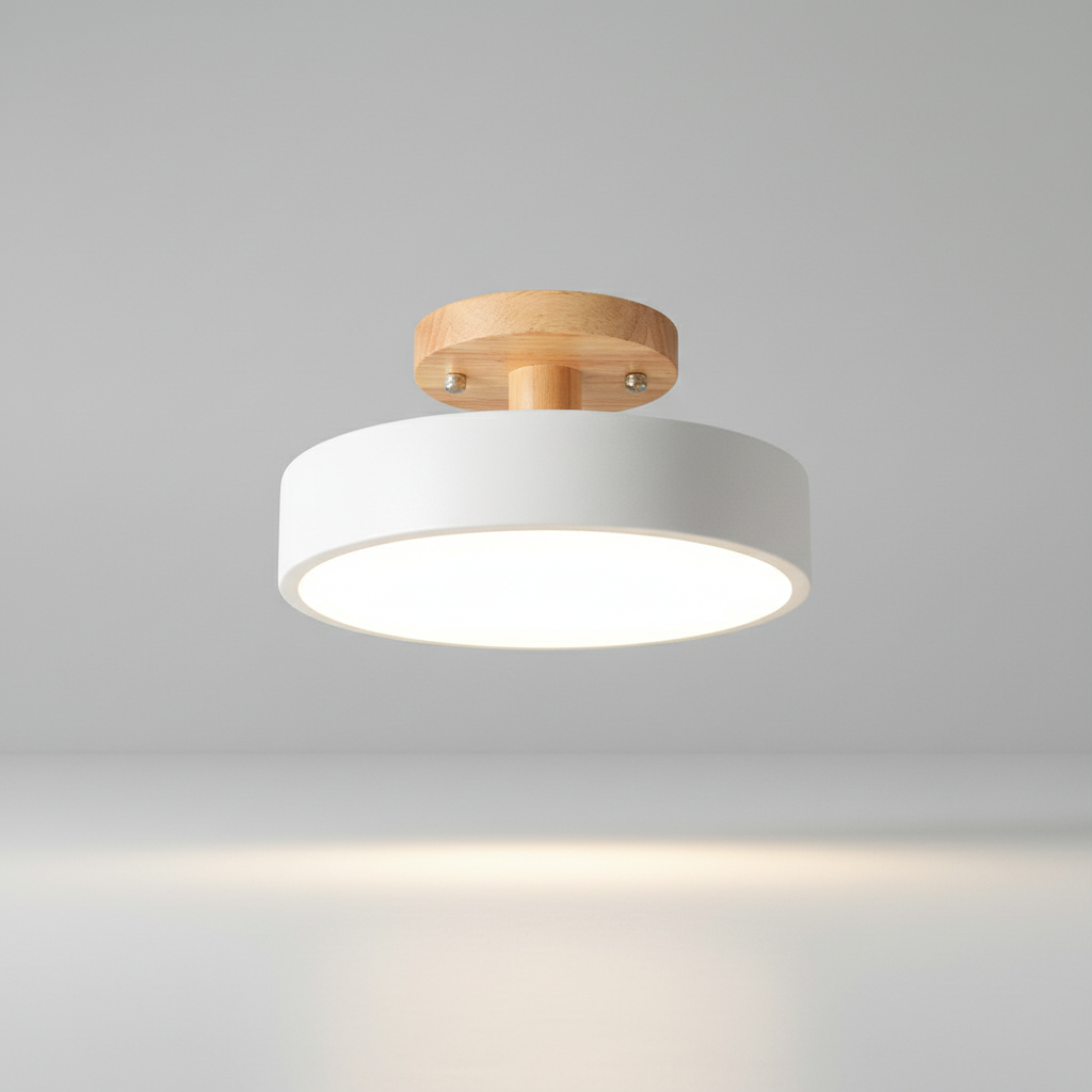 ScandiLite Scandinavische ronde plafondlamp — zachte warme gloed