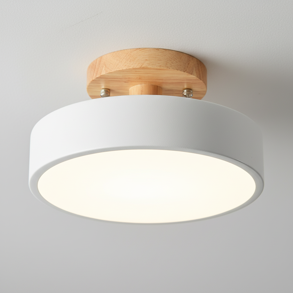 ScandiLite Scandinavische ronde plafondlamp — zachte warme gloed