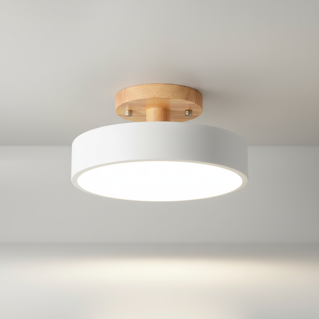 ScandiLite Scandinavische ronde plafondlamp — zachte warme gloed