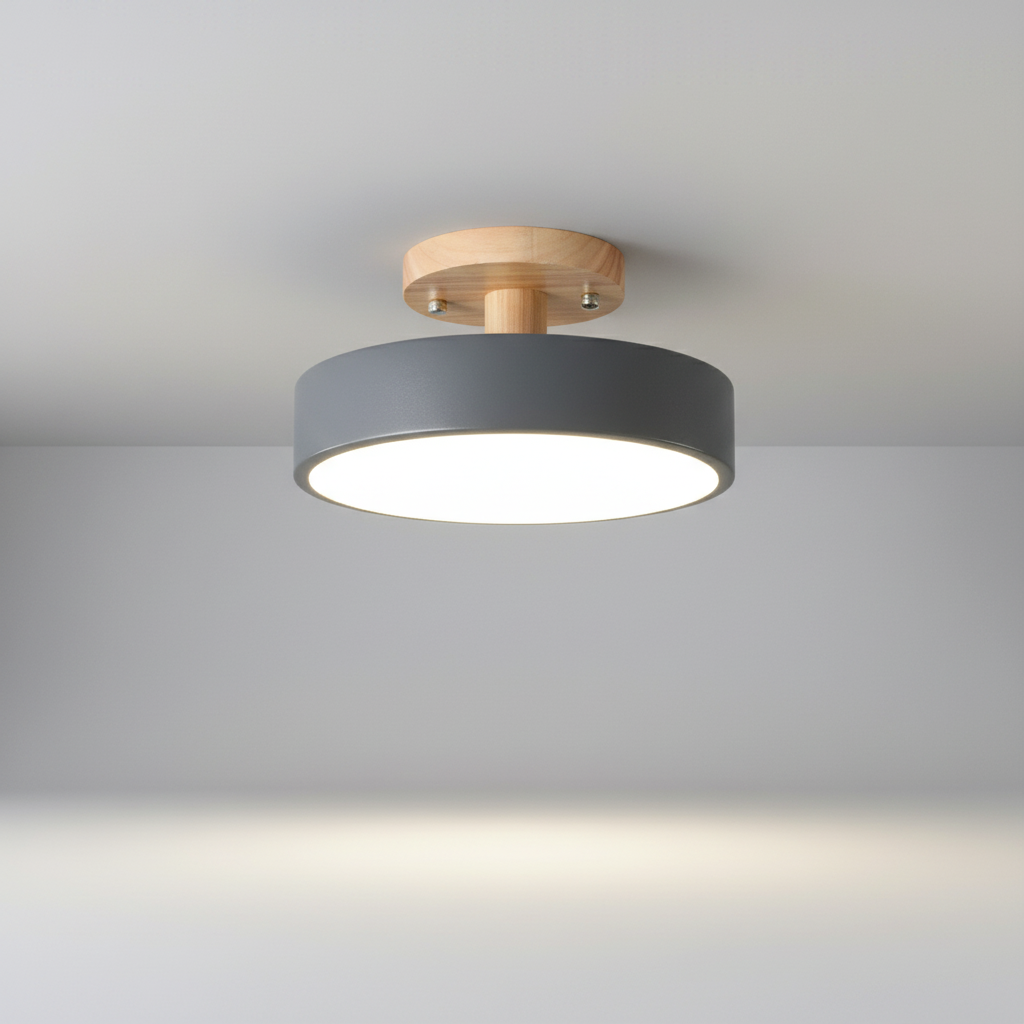 ScandiLite Scandinavische ronde plafondlamp — zachte warme gloed