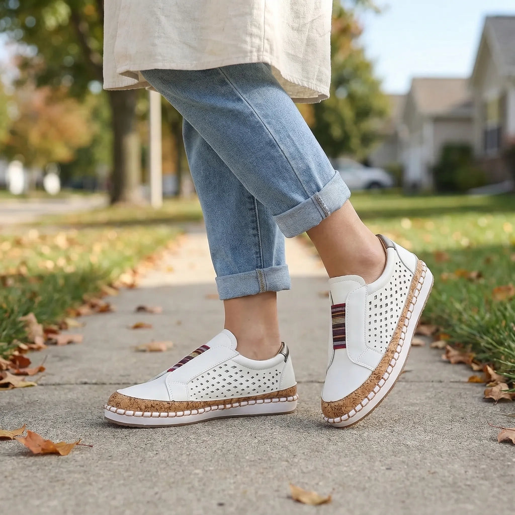 Tiffany Women's Slip-On Low-Top Sneakers — Perforated Upper