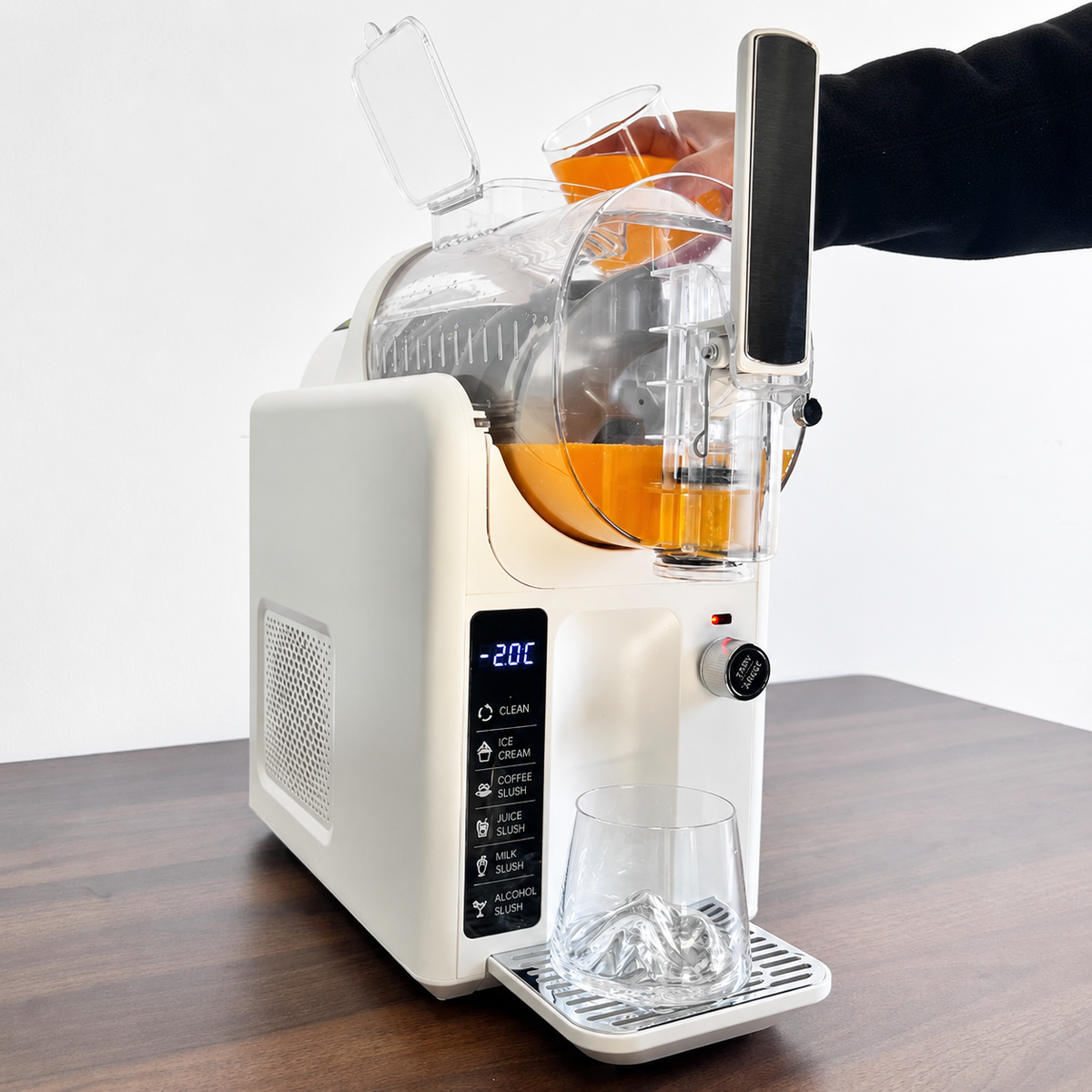 Aparat automat de preparat granita cu două cuve - sistem compact de amestecare pentru blat
