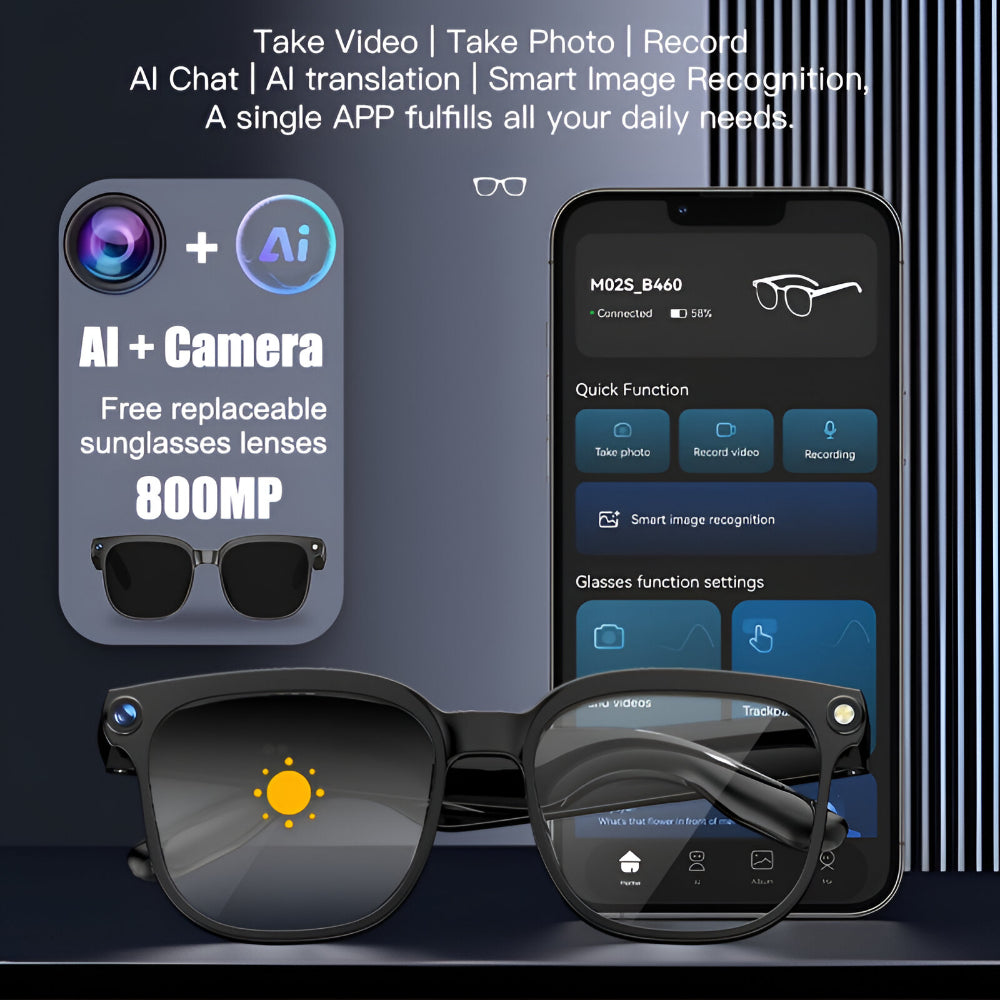 Wireless Camera Eyewear — Integrated Lens Capturing Photos, Video and Audio