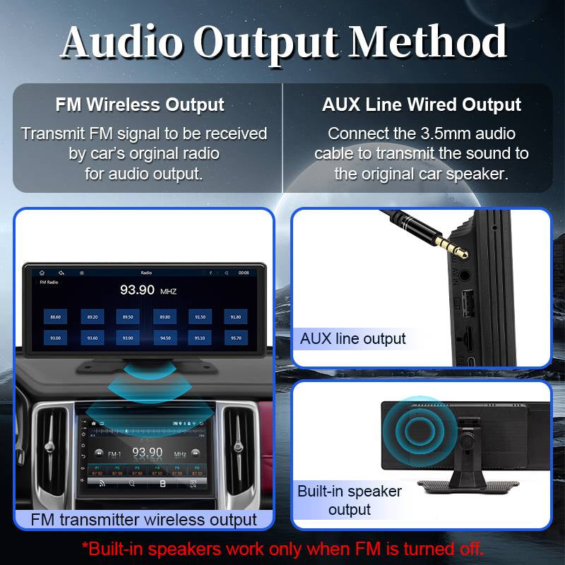10,26-Zoll Auto-Stereo-Touchscreen – Kabelloses CarPlay & Android Auto – Rückfahrkamera – Bluetooth | meowbutter