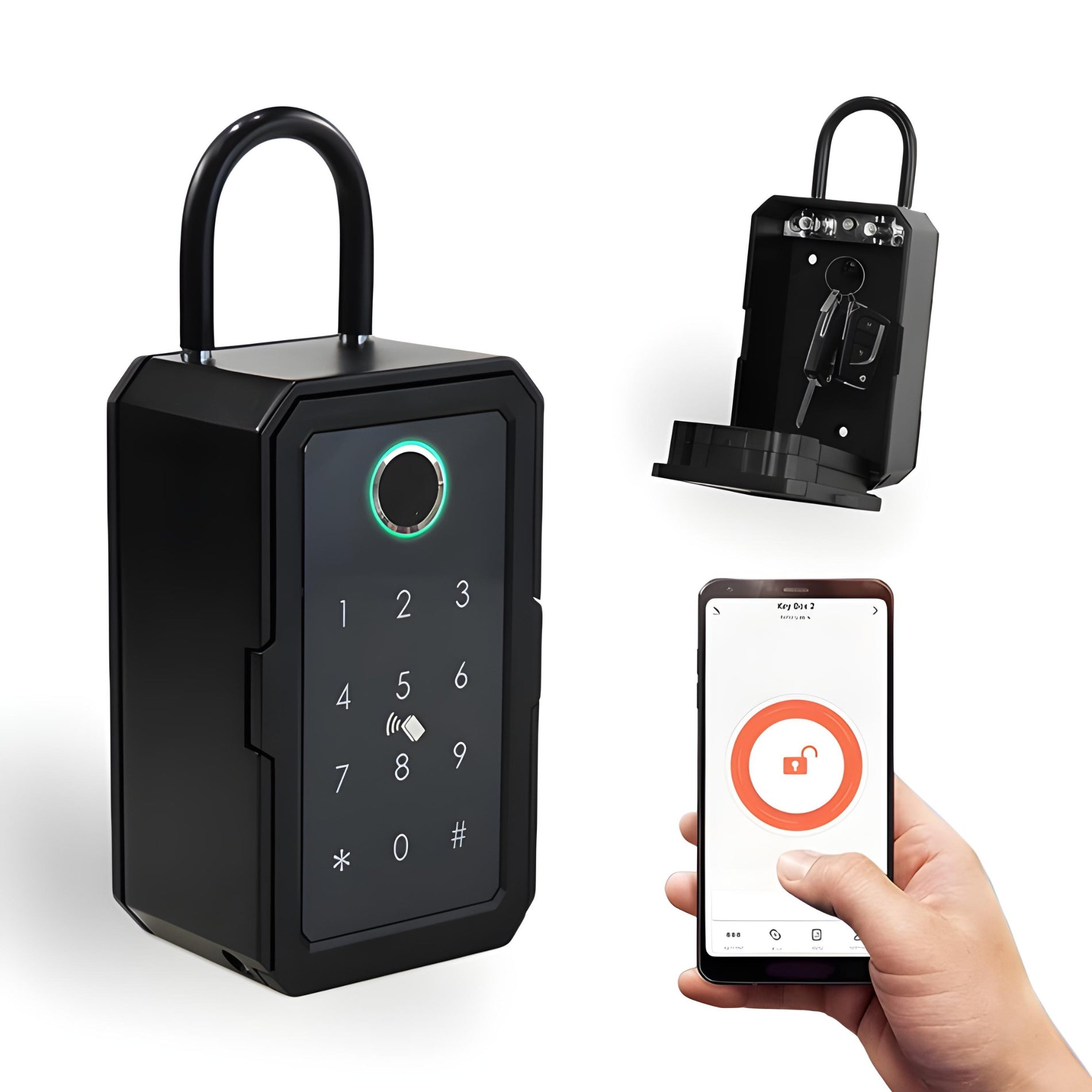 Smart Key Lockbox - Accesso Wi-Fi e impronta digitale - Controllo tramite app - Codice di accesso - Con o senza gateway | meowbutter