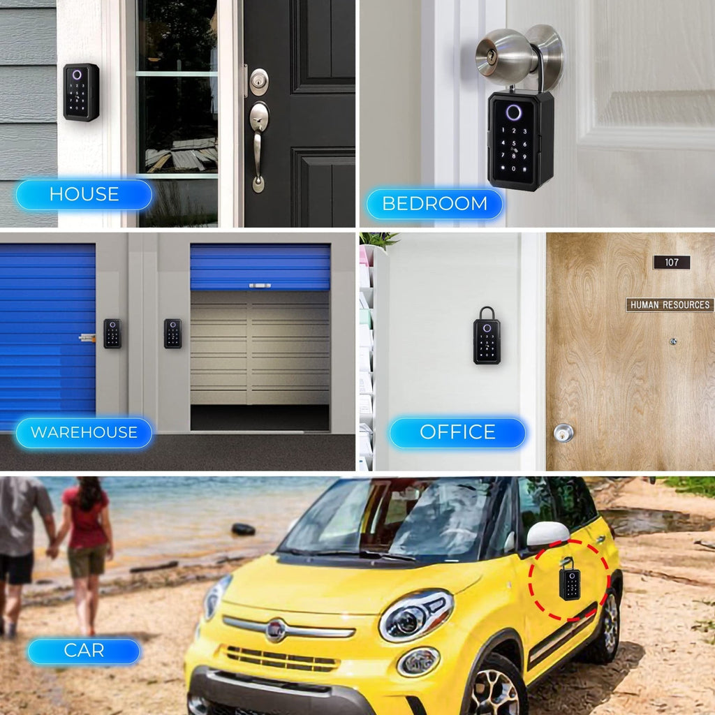 Smart Key Lockbox - Accesso Wi-Fi e impronta digitale - Controllo tramite app - Codice di accesso - Con o senza gateway | meowbutter