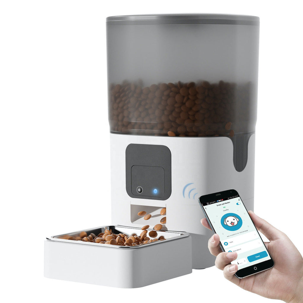 Automatische Voerautomaat voor Huisdieren - 6L - App-bediening - Compatibel met Alexa - Roestvrijstalen Bak - BPA-vrij | meowbutter
