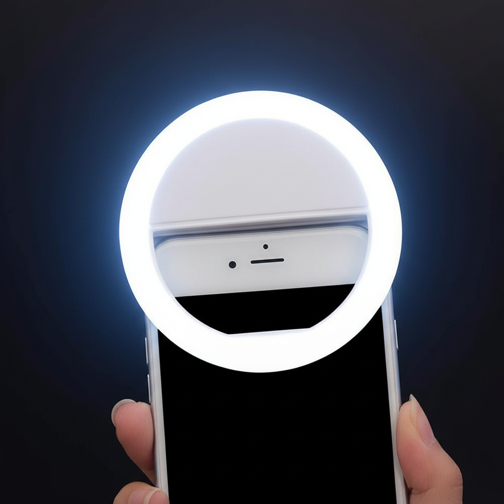 Lampe clip portable pour smartphone SnapBright — Éclairage uniforme pour selfies