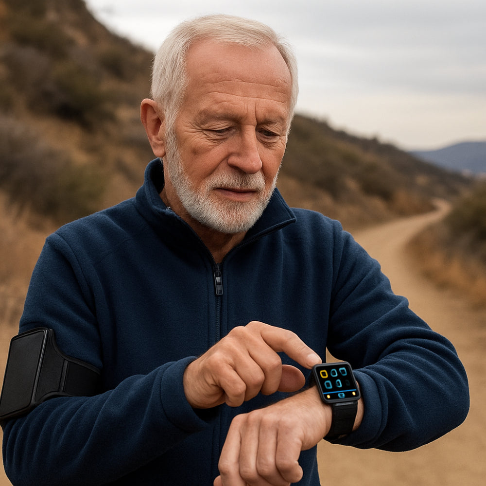 Smartwatch til sundhedsovervågning med GPS og alarmarmbånd | Meowbutter