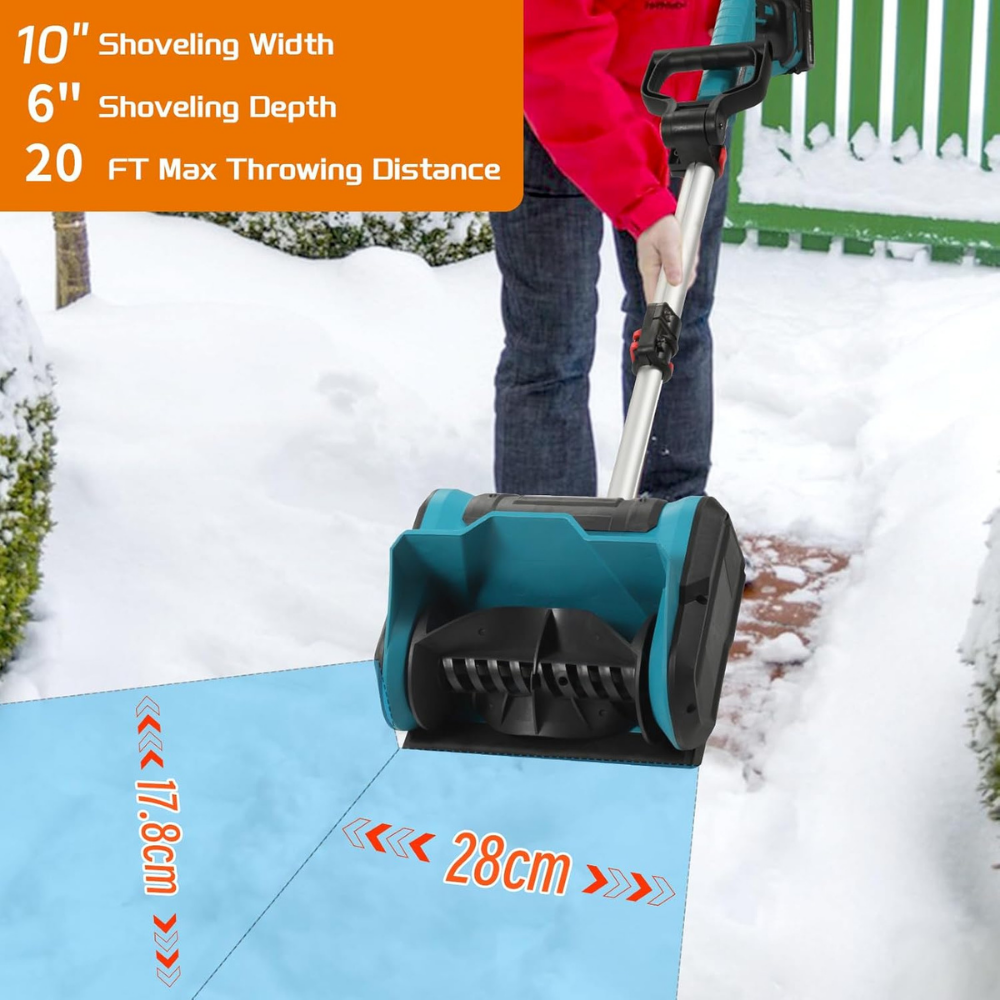Cordless Handheld Snow Sweeper — Rechargeable Lithium Power Bank