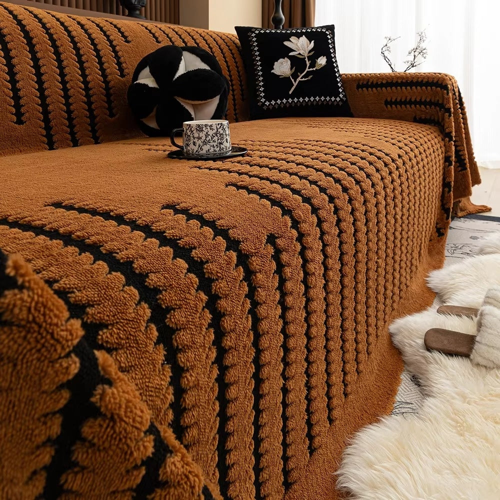 Husă pentru canapea cu tufturi din pluș, decor vintage pentru casă, confort | Meowbutter