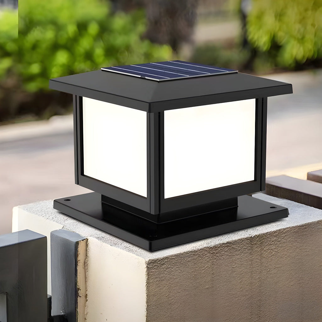 Lampada solare da esterno con palo, controllo remoto, design moderno