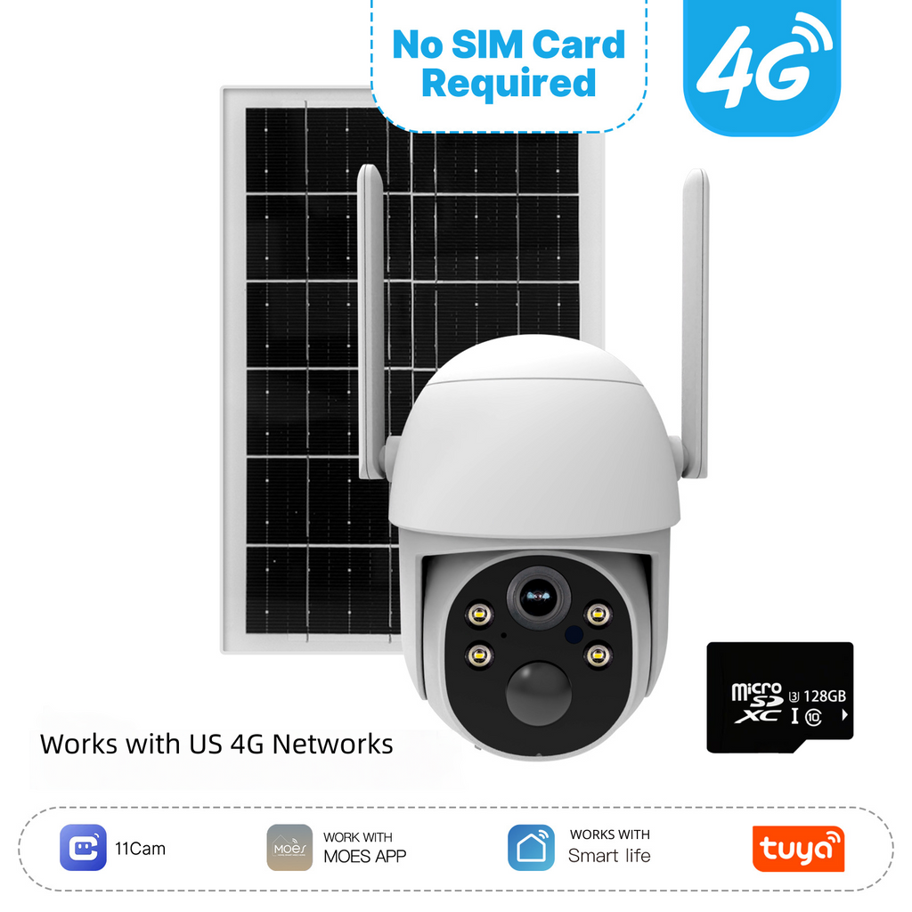Solární bezpečnostní kamera 4G LTE - 2K HD - AI detekce pohybu - IP65 - 360° otáčení a naklápění - obousměrný zvuk | meowbutter