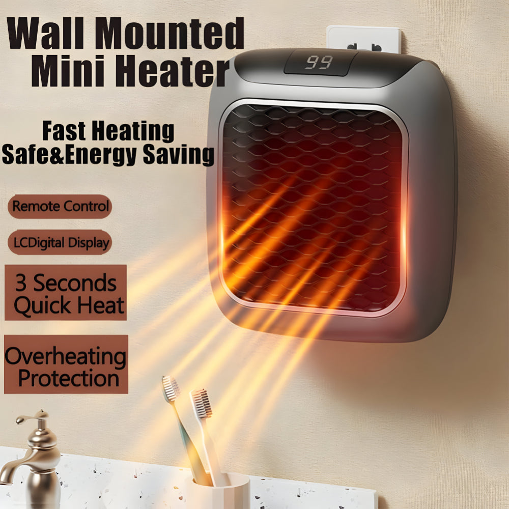 Compact Portable Electric Space Heater — Low Profile Housing