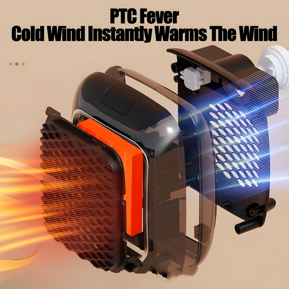 Compact Portable Electric Space Heater — Low Profile Housing