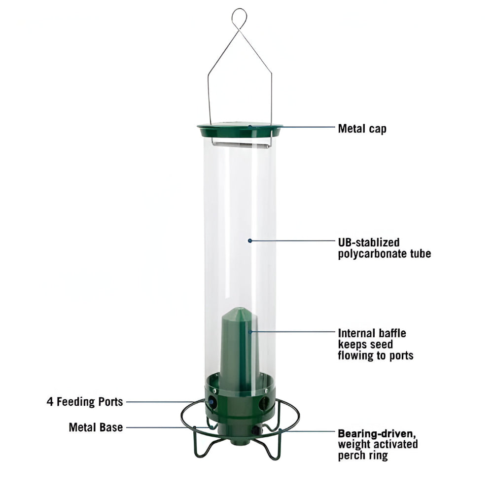 Bird Feeder Metal Squirrel Proof Hanging Outdoor Backyard Tube | Meowbutter