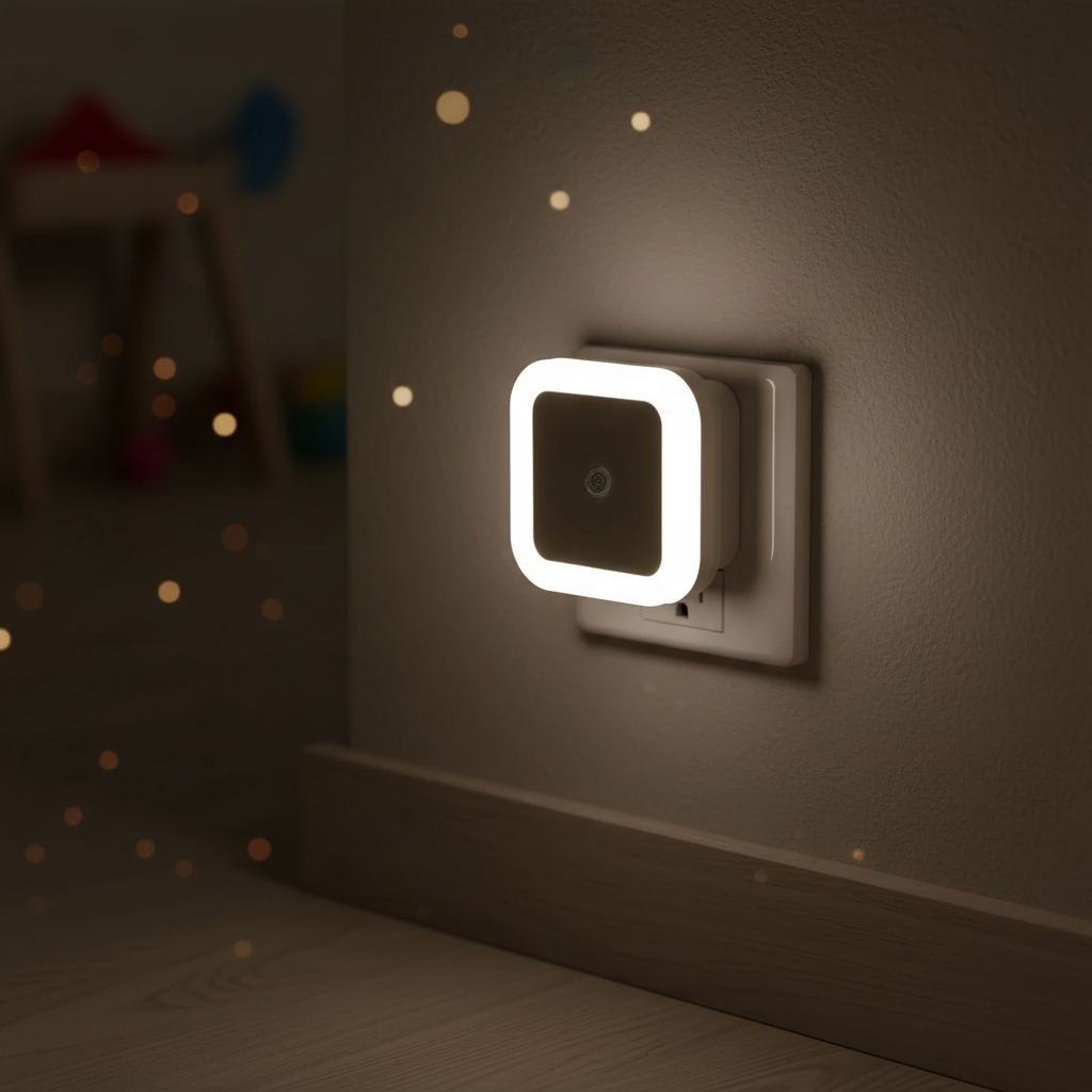 Luz nocturna LED NightSure enchufable — Luz blanca cálida activada por movimiento