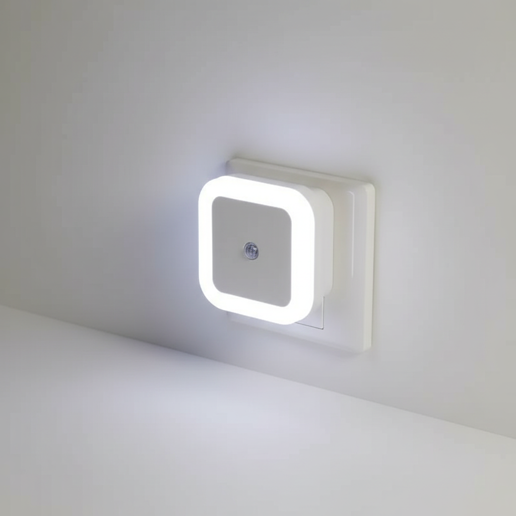 Luz nocturna LED NightSure enchufable — Luz blanca cálida activada por movimiento