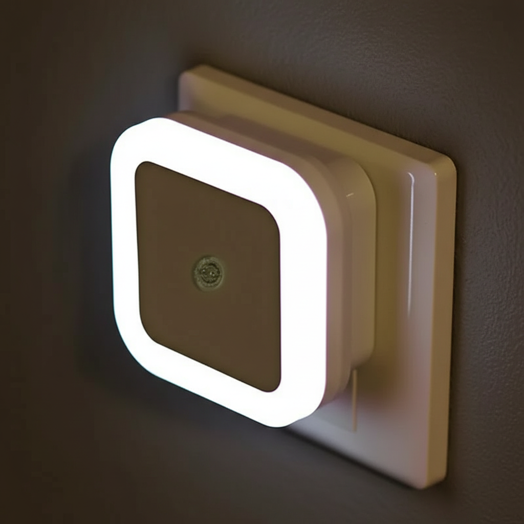 Luz nocturna LED NightSure enchufable — Luz blanca cálida activada por movimiento