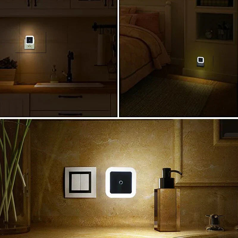 Luz nocturna LED NightSure enchufable — Luz blanca cálida activada por movimiento