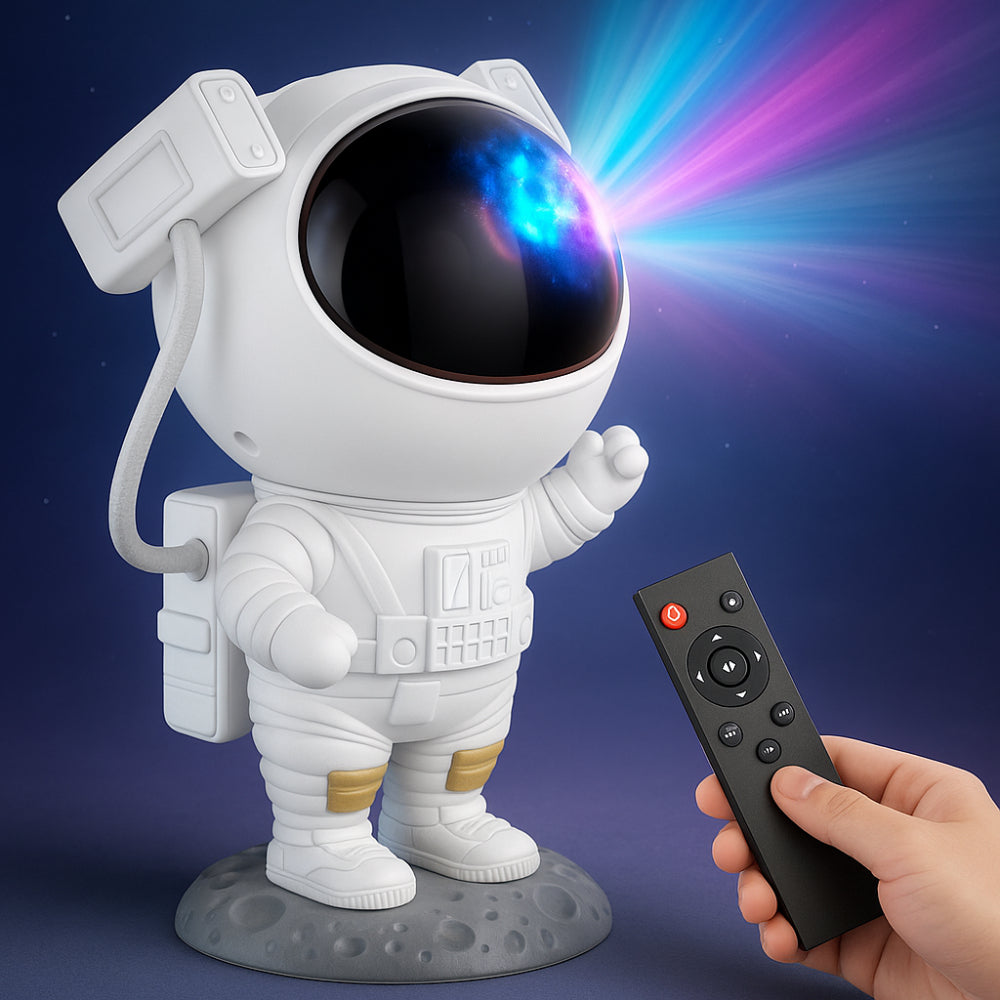 Astronaut LED Night Light — Star Projector Lamp, 22 x 12 x 11 cm