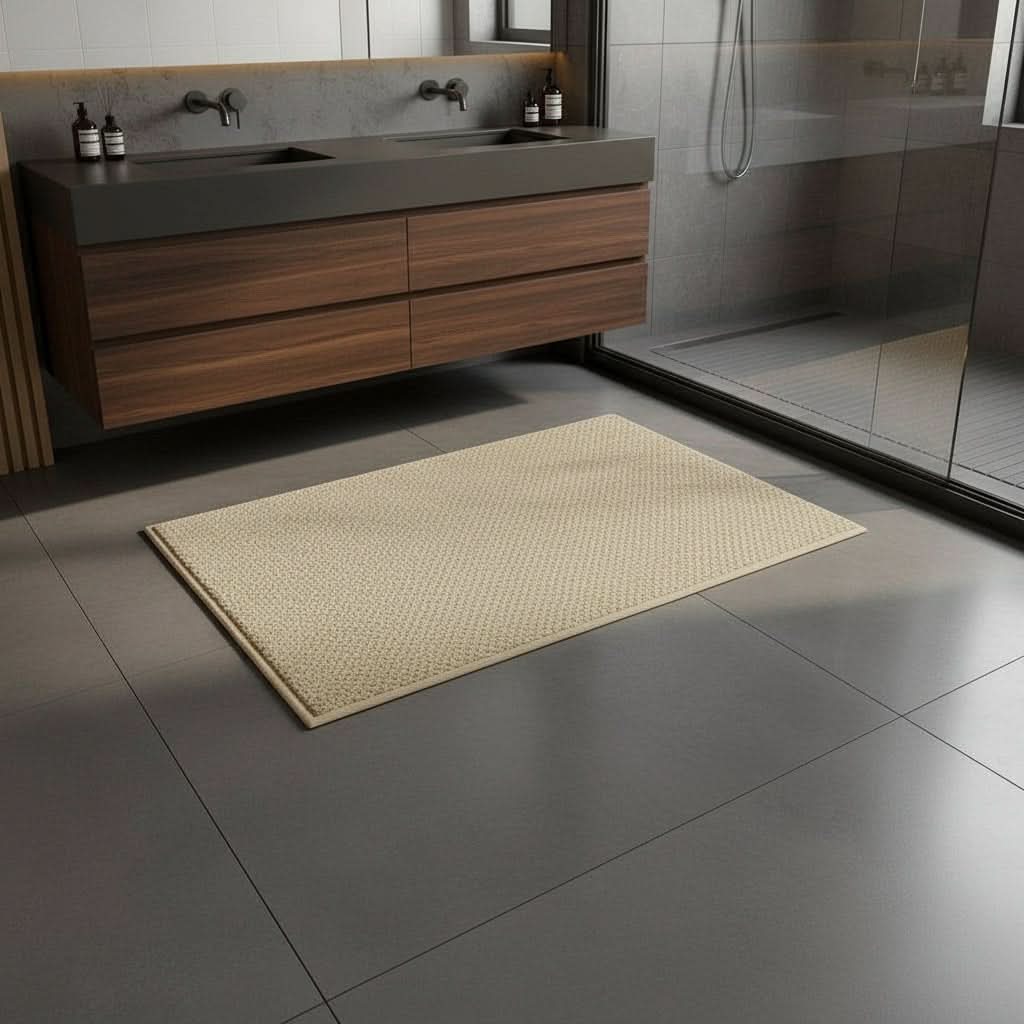Absorbent Outdoor Front Door Mat with Modern Geometric Design | meowbutter