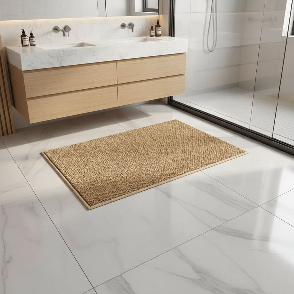 Absorbent Outdoor Front Door Mat with Modern Geometric Design | meowbutter