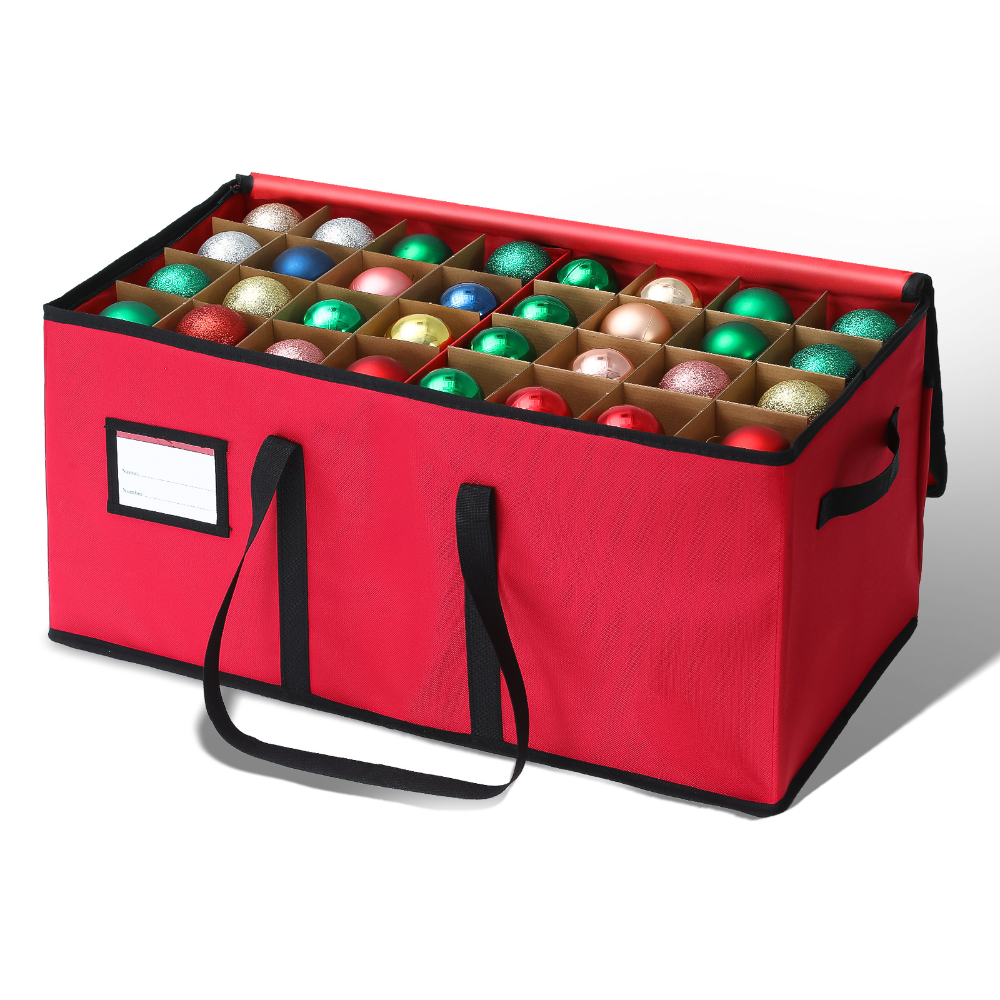 600D Oxford Ornament Storage Box — 3 Pull-Out Trays