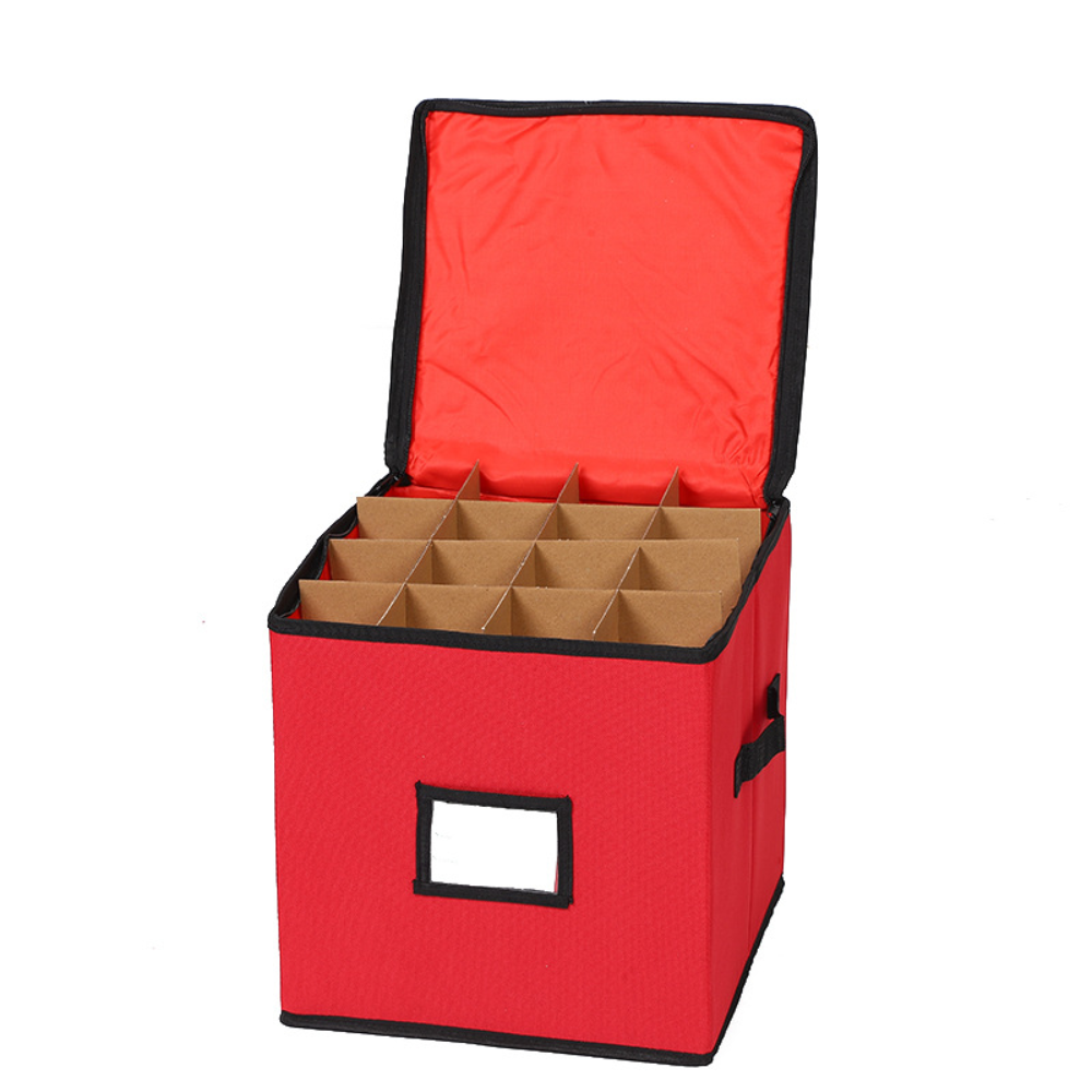 600D Oxford Ornament Storage Box — 3 Pull-Out Trays