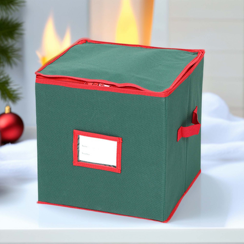 600D Oxford Ornament Storage Box — 3 Pull-Out Trays