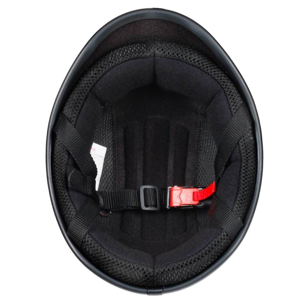 Blank svart vändbar Polo-motorcykelhjälm med låg profil, AS/NZ