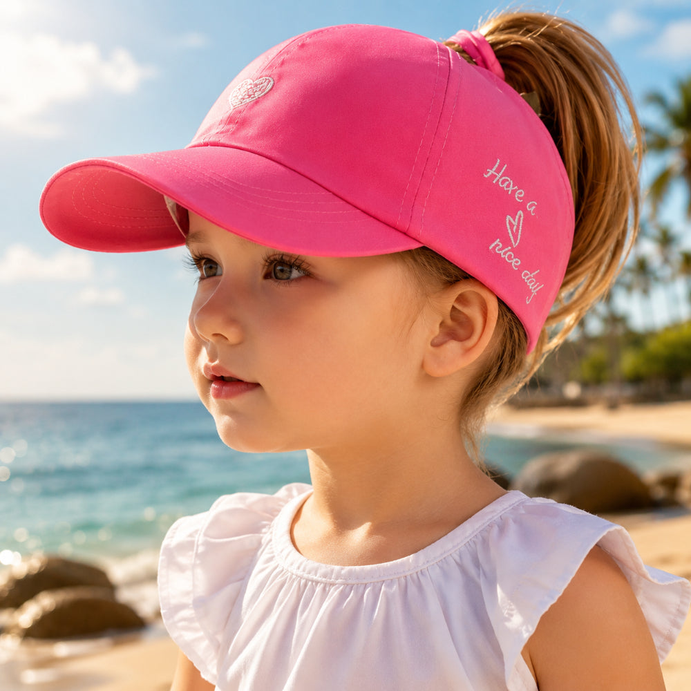 Summer Kids Baseball Cap Ponytail Sun Protection Hat | Meowbutter