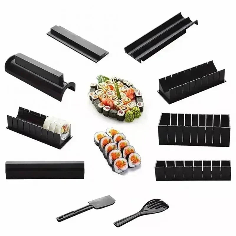 Kezdő sushirol-készlet — formázó öntőformák, lépésről lépésre követhető vágási útmutató