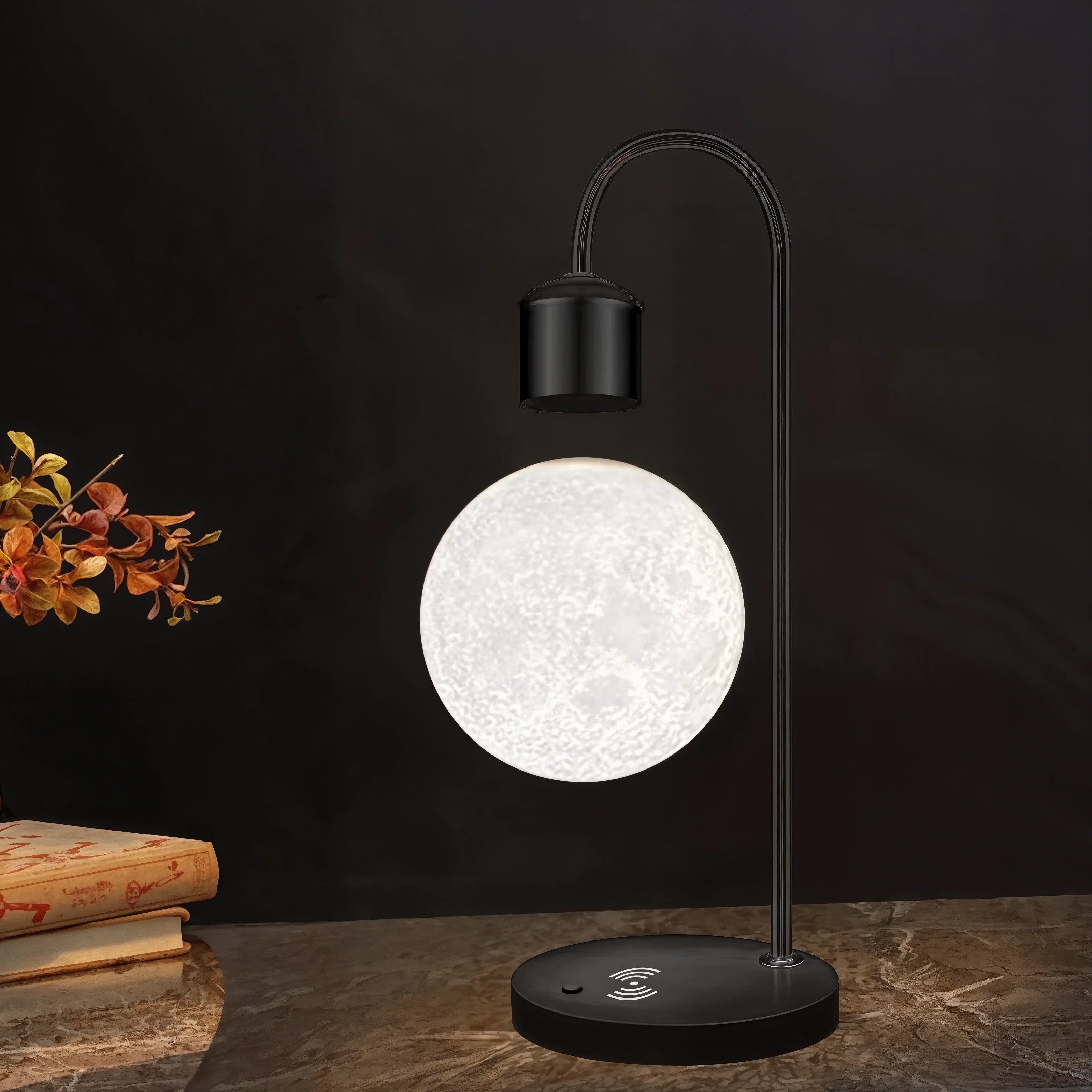 LED Moon Floating Table Lamp For Modern Living Rooms